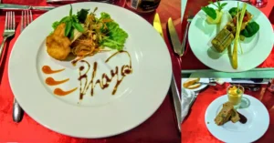 Comida del Crucero de la Bahía de Ha Long. Vietnam.