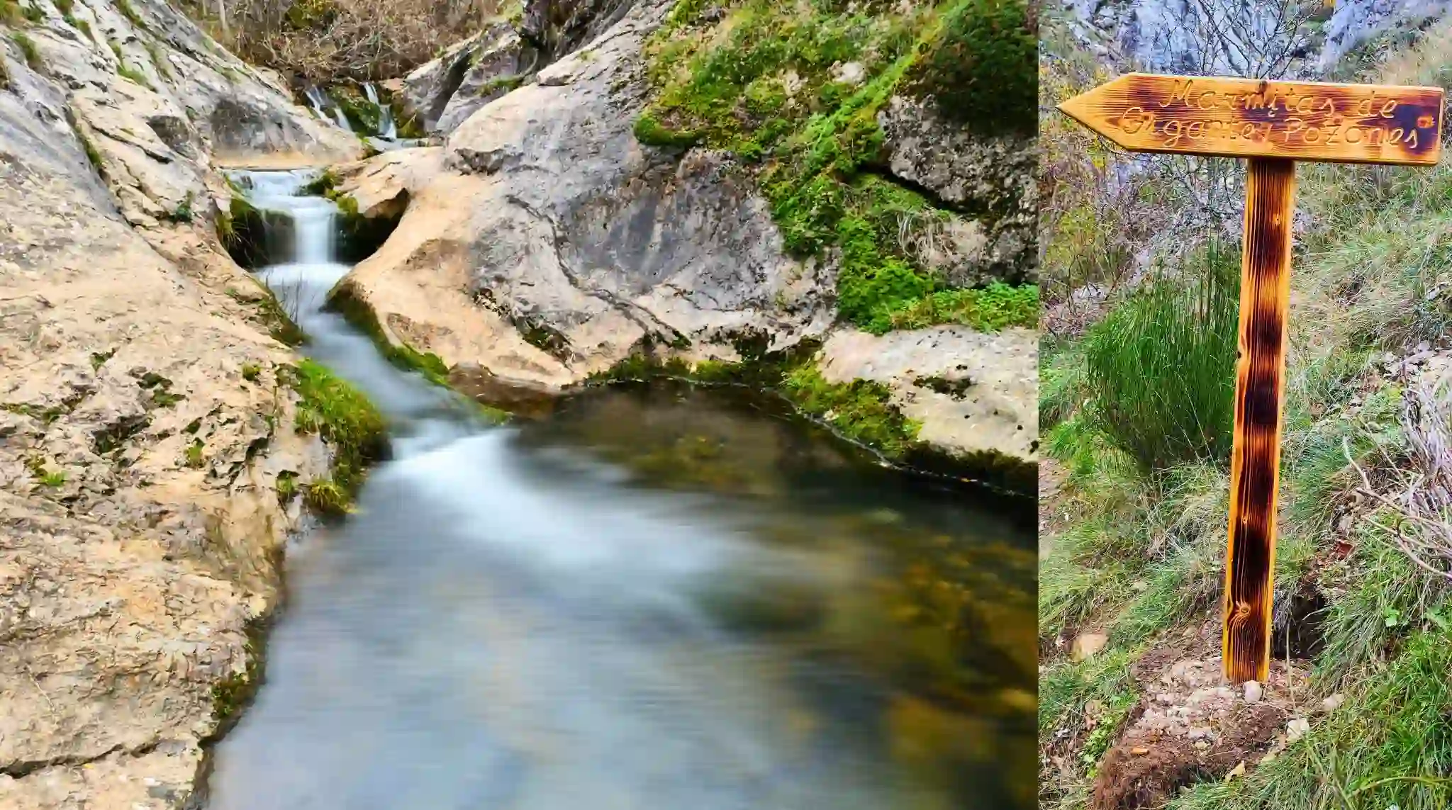 Hoces del Villar y marmitas de gigante cerca de Ciñera de Gordón