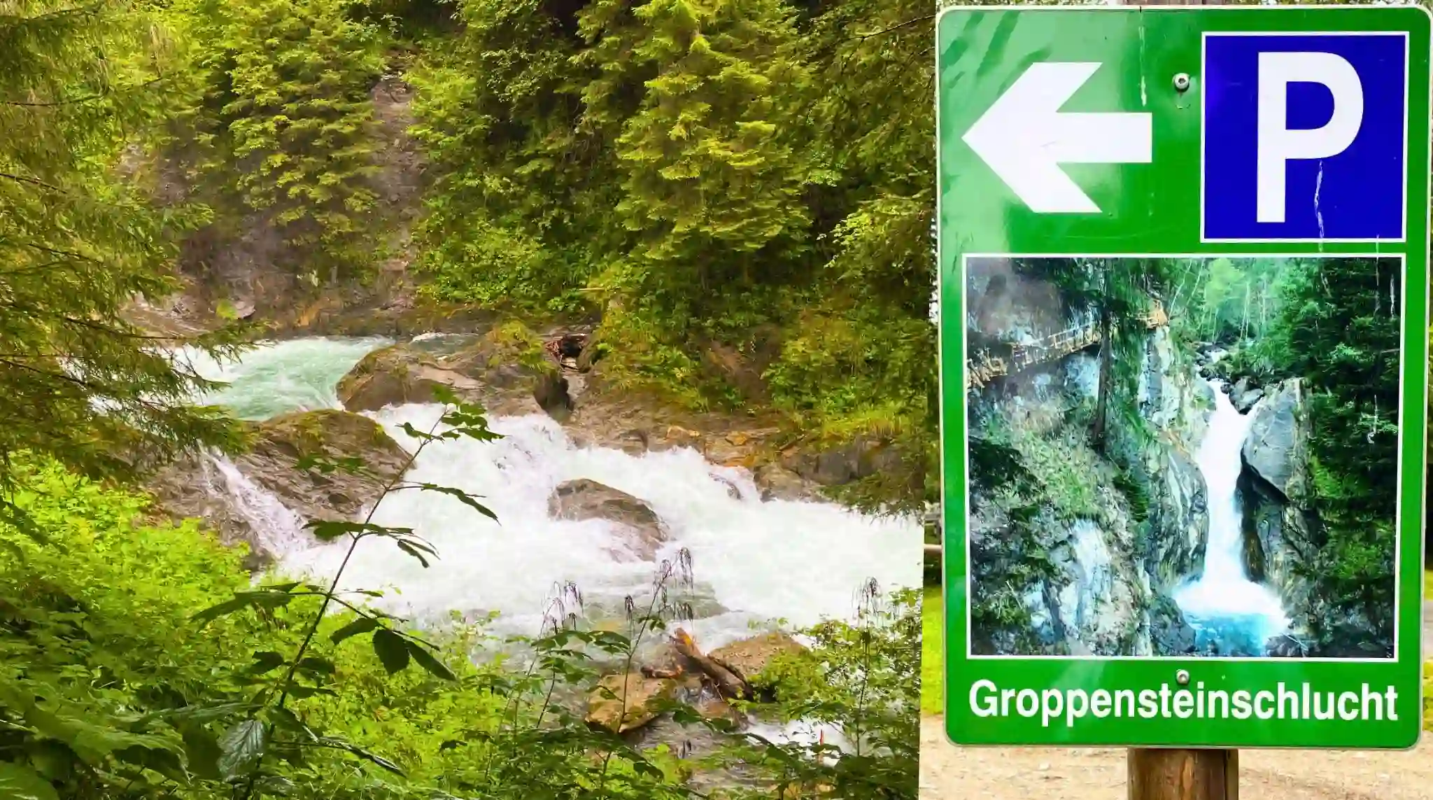 Inicio Garganta Groppensteinchlucht, Flattach. Austria. Inicio Garganta Groppensteinchlucht, Flattach. Austria.