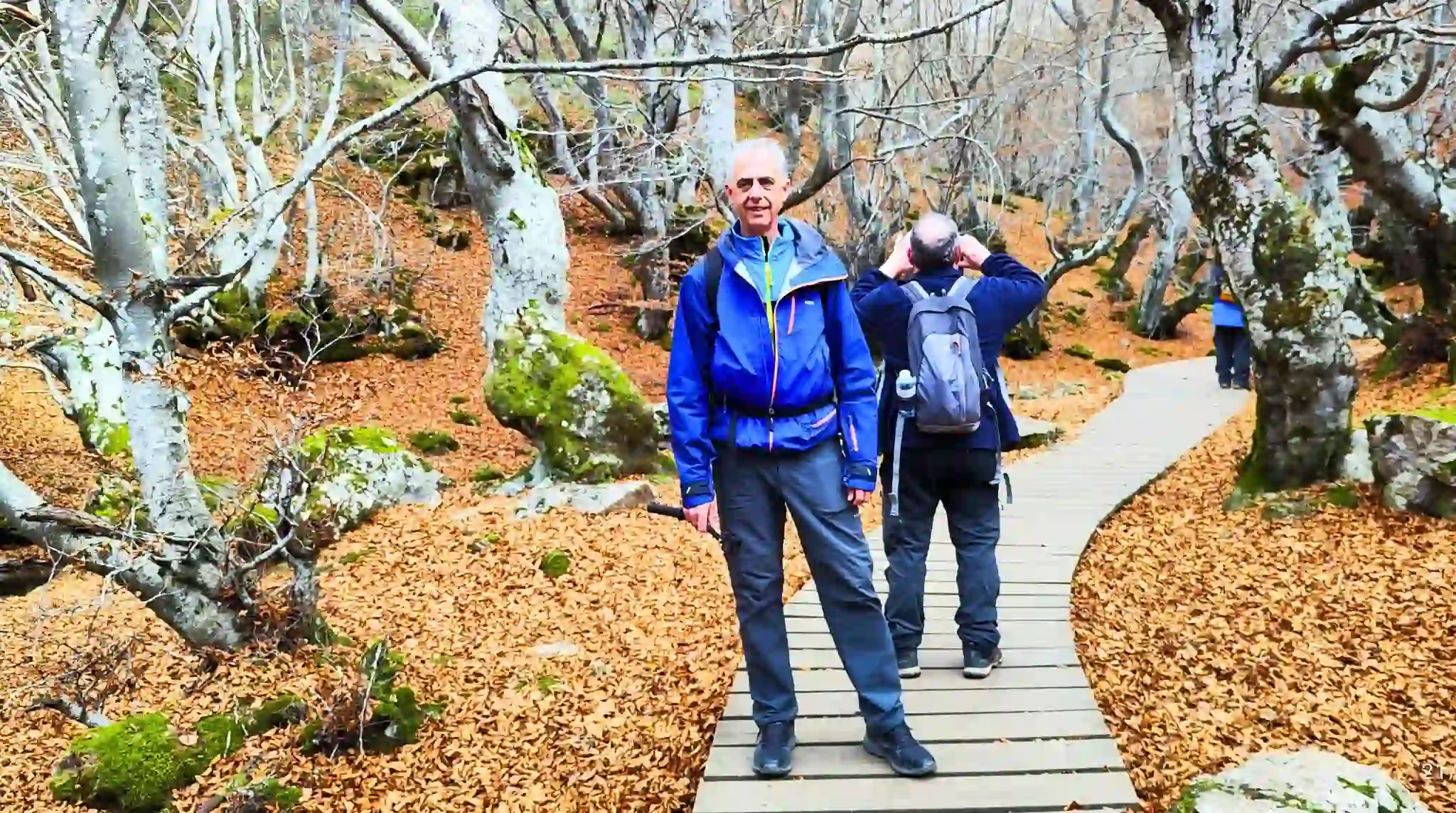 Senderistas en la Ruta del Faedo de Ciñera