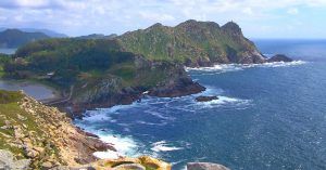 Acantilados de Islas Cíes, vistos desde el Alto del Principe. Pontevedra, Galicia.