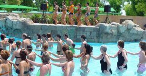 Animación del Camping La Marina Resort. La Marina, Elche. Alicante. Comunidad Valenciana. España.