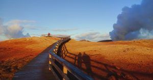 Área Geotermal de Gunnuhver. Islandia en Invierno.