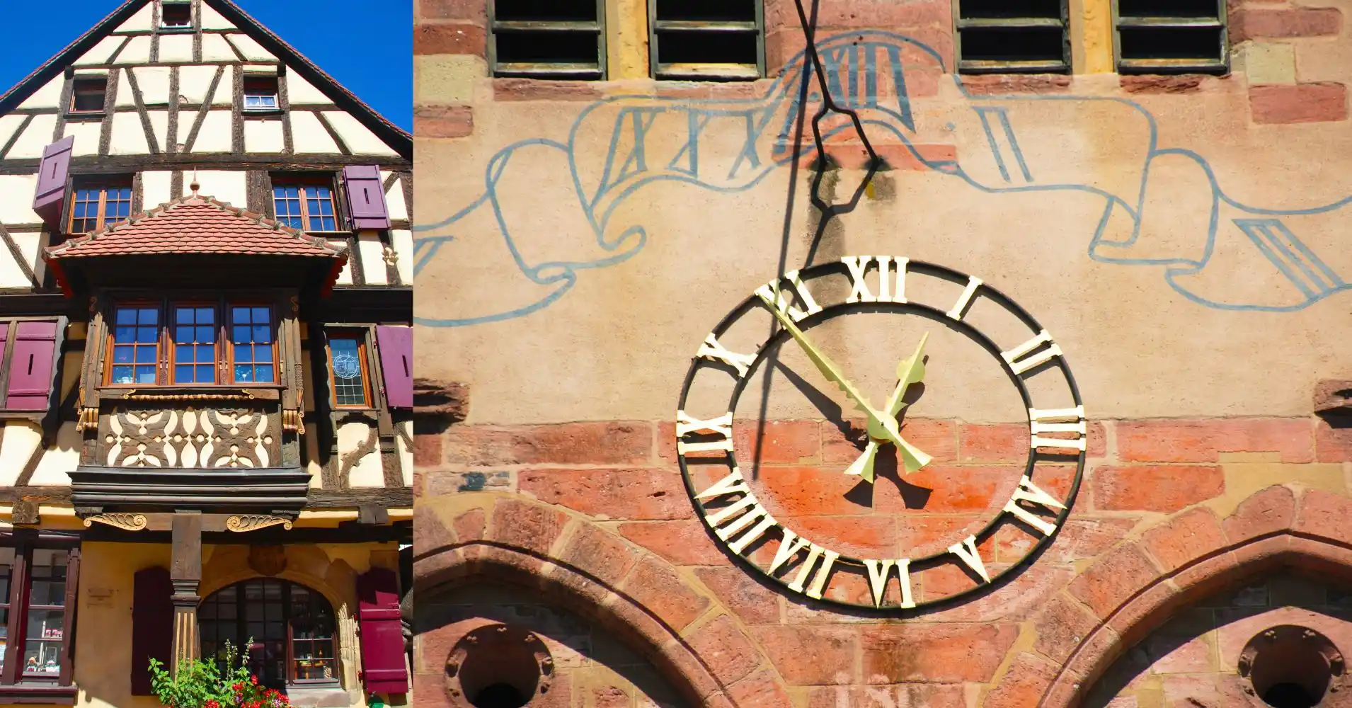 Balcón y Reloj de Trurckein. Alsacia. Balcón y Reloj de Trurckein. Alsacia.