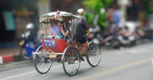 Bicicleta Tuk Tuk en Chiang Mai. Tailandia.