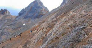 Cable Jou de Boches. Collado de Horcados Rojos, Picos de Europa.