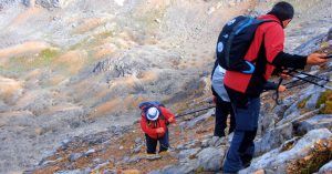 Cable Jou de Boches. Collado de Horcados Rojos, Picos de Europa.