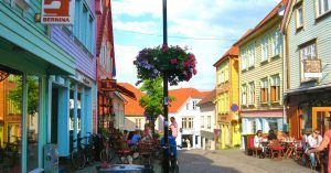 Calle de Stavanger y la Provincia de Rogaland en Noruega.
