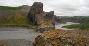 Cañón Asbirgy. Jökulsargljufur en Islandia.
