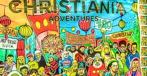 Cartel Adventures en la Ciudad Libre de Christiania.