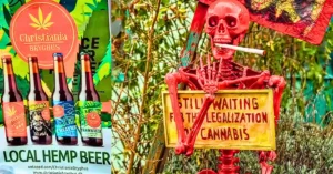 Cartel de Cerveza Artesana de Ciudad Libre de Christiania.