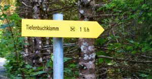 Cartel Garganta de Tiefenbachklamm, Kramsach. Tirol, Austria.