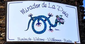 Cartel Mirador de La Peña. El Hierro, Islas Canarias,