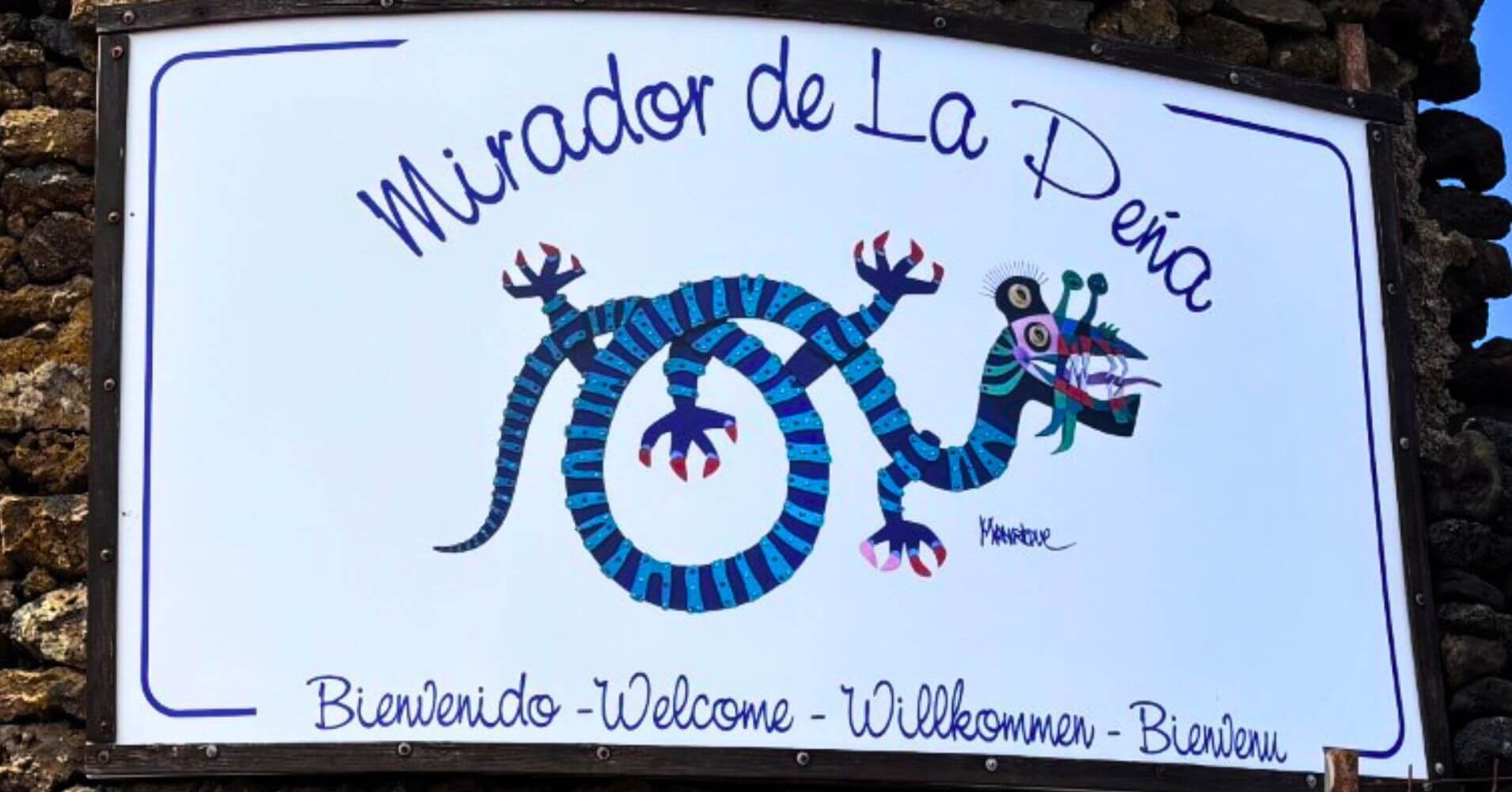 Cartel Mirador de La Peña. El Hierro, Islas Canarias.
