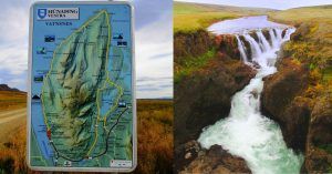 Cartel Península de Vatnsnes. Hvammstangi. Norðurland Vestra. Islandia.