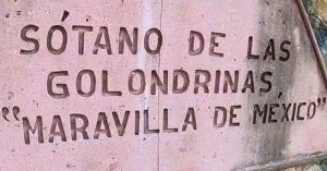 Cartel Sótano de las Golondrinas, Aquismon. San Luis de Potosí, México.