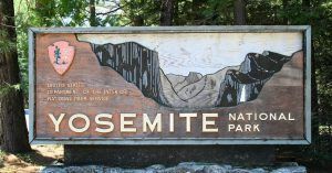 Cartel Yosemite Nationa Park. California, Estados Unidos.