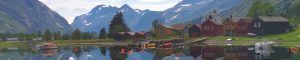 Casitas del Sognefjord Fiordo de los Sueños, Vestlandet. Noruga.