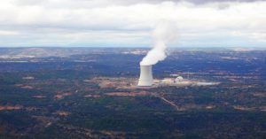 Central Nuclear de Trillo Vista desde La Cumbre de las Tetas de Viana. Guadalajara.