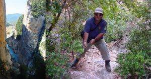 Clavijas Subida a Cueva Colomera. Congost de Mont-Rebei. Lérida. Cataluña.