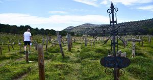Cruz de Hierro en el Cementerio de Sad Hill. Santo Domingo de Silos. Burgos,