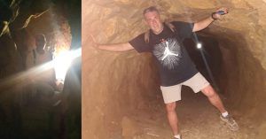 Dentro de la Cueva de los Champiñones. Paisaje Protegido del Cabezo Gordo. Torre Pacheco. Murcia.