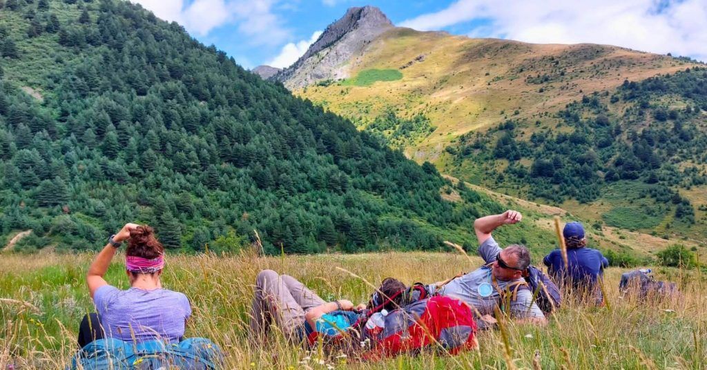 Descanso en la Senda de Camille. Cordillera de Pirineos.