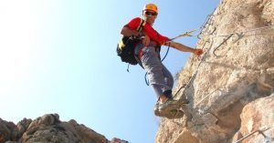 Desplome de la Ferrata del Castillo de Salvatierra. Villena, Alicante.