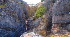 Desplome en Ferrata de Pasarela de Espeja de San Marcelino. Soria, Castilla y León.