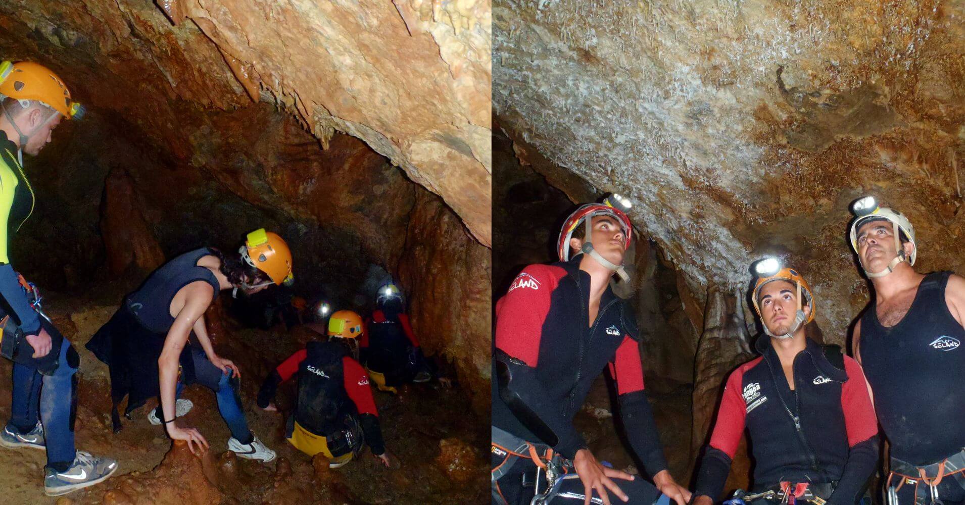Destrepe en Cueva de las Excéntricas. Igualeja, Málaga. Andalucía.
