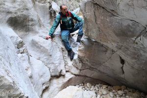 Destrepe Marmita. Barranco del Infierno. 6000 Escalones. Catedral del Senderismo. Vall de Laguar. Alicante.