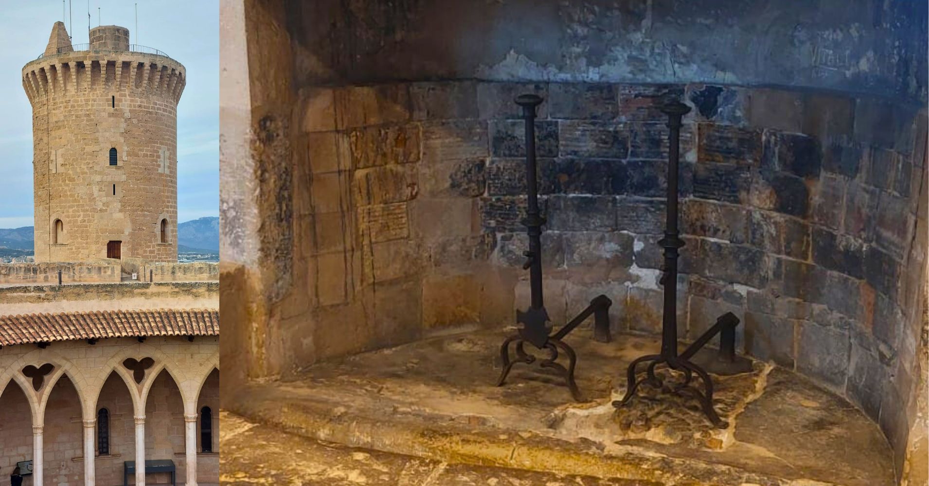 Detalles del Castillo de Bellver. Palma de Mallorca, Islas Baleares. Detalles del Castillo de Bellver. Palma de Mallorca, Islas Baleares.