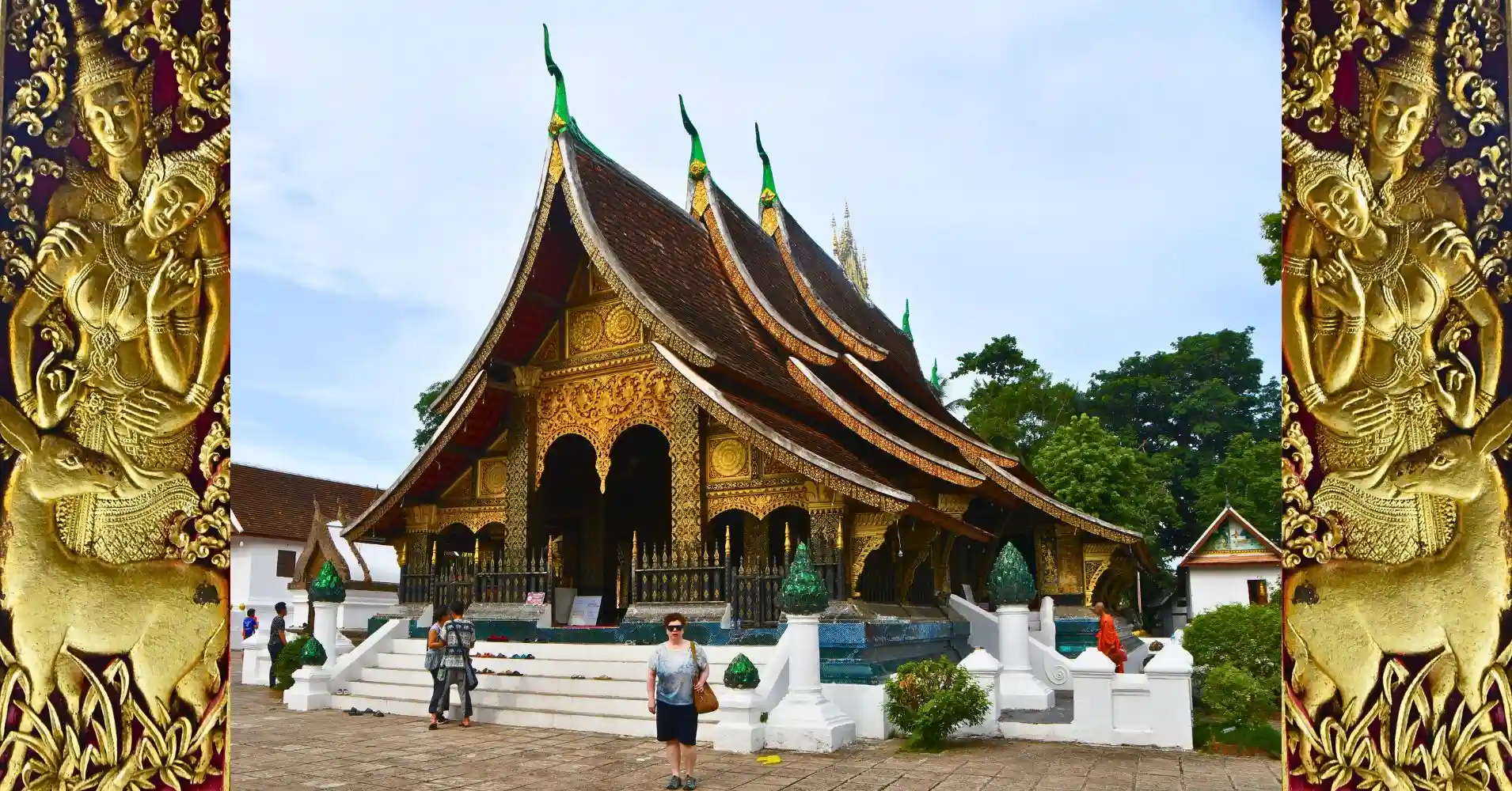 Detalles del Templo Wat Xieng Thong. Luang Prabang, Laos.