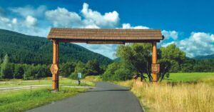 Entrada al Parque Nacional Paraíso Eslovaco. Prešov, Košice. Eslovaquia.