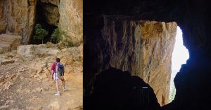 Entrada de la Cueva de Colomera. Lérida. Cataluña.