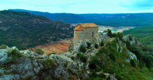 Ermita Mare de Deu. La Pertusa, Sierra de Montsec, Lérida. Cataluña.