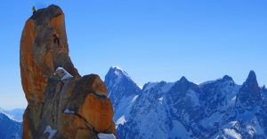 Escalando en Aguille du Midí. Chamonix, Alta Saboya. Auvernia-Ródano-Alpes. Francia.