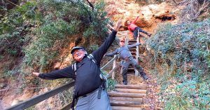 Escalera de Madera Salto de Las Ninfas. Amanaderos de Riodeva. Teruel, Aragón.