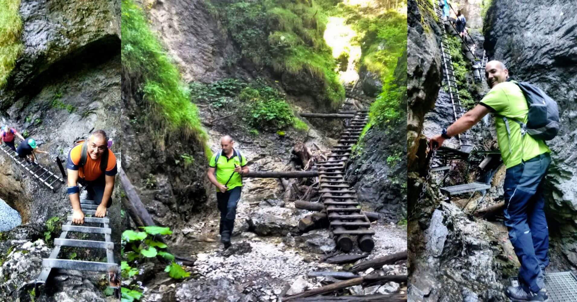 Escaleras del Camino Equipado del Cañón Suchá Belá, Parque Nacional Paraíso Eslovaco. Eslovaquia.