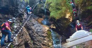 Escaleras del Cañón Suchá Belá. Parque Nacional Paraíso Eslovaco. Prešov, Košice. Eslovaquia.