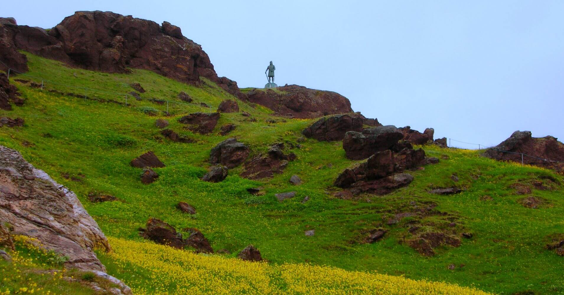 Estatua de Leif Erikson. Paseo en Kayak por Groenlandia. Dinamarca.