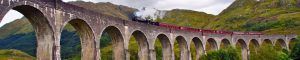 Expreso de Hogwarts. Jacobite Stean Train. Millaig, Escocia. Reino Unido.