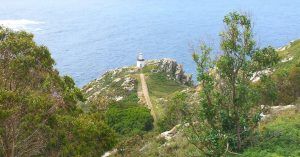 Faro del Príncipe o da Porta. Isla del Medio o del Faro. Islas Cíes. Pontevedra. Galicia.