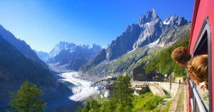 Ferrocarril de Montenvers. Chamonix, Alta Saboya. Auvernia-Ródano-Alpes. Francia.