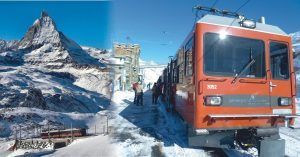 Ferrocarril Gornergrat. Zermatt en la Región de Valais. Suiza.