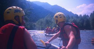 Final del Rafting del Noguera Pallaresa. Lérida.