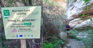 Final del Sendero. Entramos en Barranco de la Luna. Saleres. Valle de Lecrín. Granada. Andalucía.