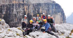 Foto de Grupo Ferrata Sendero Sosat. Dolomitas de Brenta. Madona di Campiglio, Trento. Trentino Alto Adigio. Italia.