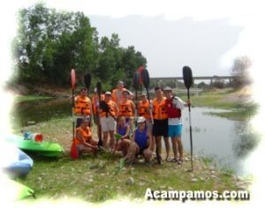 Foto del grupo del Descenso del Río Tiétar. Talayuela. Cáceres. Extremadura.