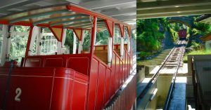 Funicular de las Cascadas Reichenbach Falls. Reichenbachfalle, Valle Haslital. Meiringer, Suiza.